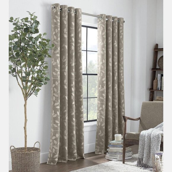 Linden Street Light-Filtering Top Single Curtain Panel Sullivan Khaki 50" x 95" - Picture 3 of 7